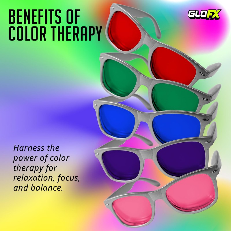 GloFX Snaps: Gray Frame Color Therapy Glasses – Magnetic Snap-On