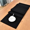 Farmhouse Rustic Table Runner Black Faux Linen Double Layer Table