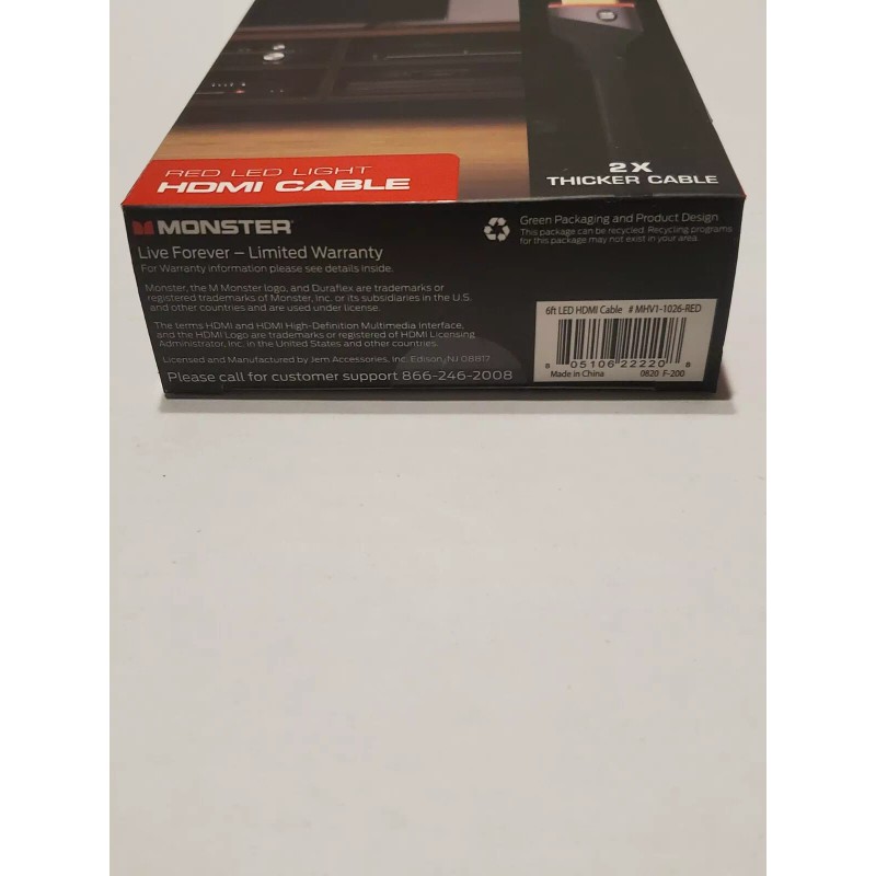 Monster High Speed 4K HDR HDMI Cable with Built-in Red