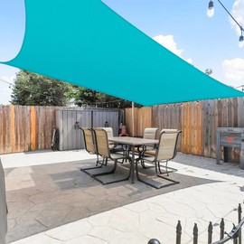 E&K Sunrise 10' x 10' Waterproof Sun Shade Sail Outdoor Rectangle Canopy Shade Cover UV Block for Pergola Patio Backyard Garden Deck (Turquoise)