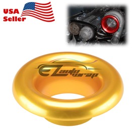 EZAUTO WRAP 4" Gold Short Ram Cold Air Intake Turbo Horn Aluminum Alloy Velocity Stack Adapter Kit