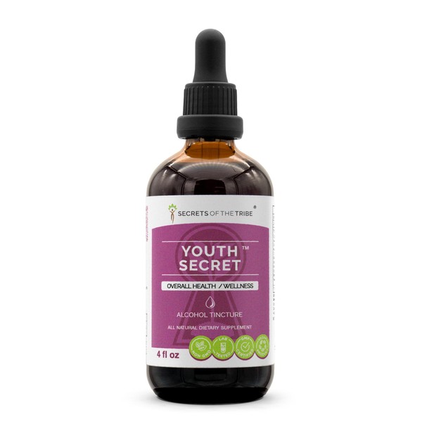 Youth Secret Alcohol Extract, Tincture, Hawthorn, Ginkgo, Ashwagandha, Cordyceps, Fo-Ti