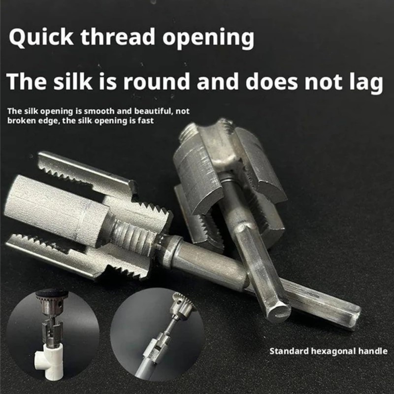 2 PCS Pipe Thread Cutting Tool,Integrated Internal & External Pipe