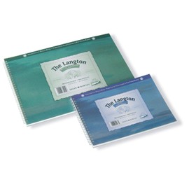 Daler-Rowney The Langton Watercolour Paper, Cold Pressed, 300 gsm, 140lb, Spiral Pad, 20 x 16in - 50.8 x 40.6 cm, Natural White, 12 Sheets