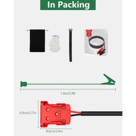 Jumper Adapter Cable for Milwaukee M18 18V Jumper Cable Adapter to Jump Starting a Car Light Truck Using Tool Battery 8AWG 5.9FT Heavy Duty Cables Clamps