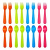 Jawbush 16 Pcs Kids Utensils, Plastic Kids Forks and Spoons,