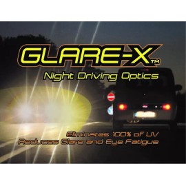 GLARE-X Night Driving Yellow Polarized Lenses Reduce Glare Semi-Rimless - Black