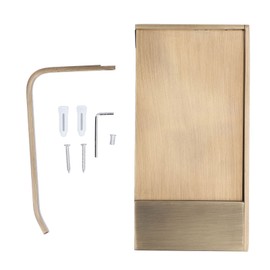 Toilet Paper Holder Phone Shelf Copper Antique Toilet Paper Shelf Gold Toilet Paper Holder with Shelf for Most Paper Rolls Antique Mobile Phone Tissue Holder