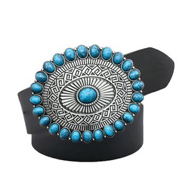 YOQUCOL Vintage Indian Elements Turquoise American Western Cowboy Belt Buckle For Men