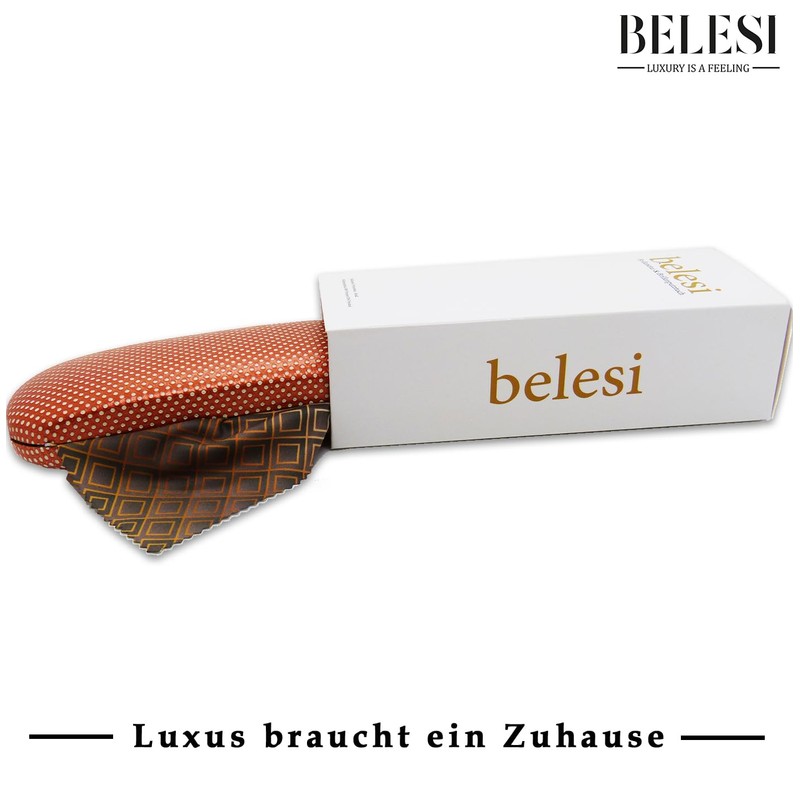 BELESI Glasses Case Hard Case with XL Glasses Cleaning Cloth