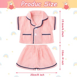 Hungdao Bear Clothes Pajamas Make Your Own Animals Outfits Fits Most 14 Inches Bear Accessories(Pink)