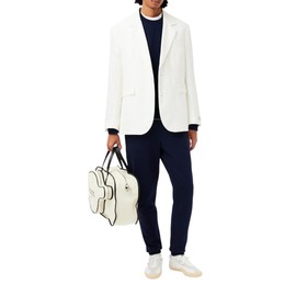 Lacoste Mens Organic Brushed Cotton Sweatshirt, Navy Blue, Small US