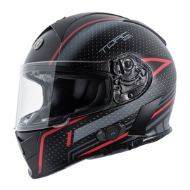 Torc T14B Blinc Loaded Scramble Mako Full Face Helmet (Flat Black with Graphic, Medium)