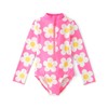 Gymboree,Girls,and Toddler Long Sleeve Rashguard One Piece Swimsuit,Pink Daisy,12