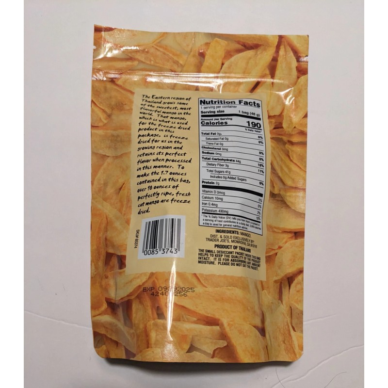 Trader Joe's Freeze Dried Fruit Mango Snack NEW FREE SHIPPING