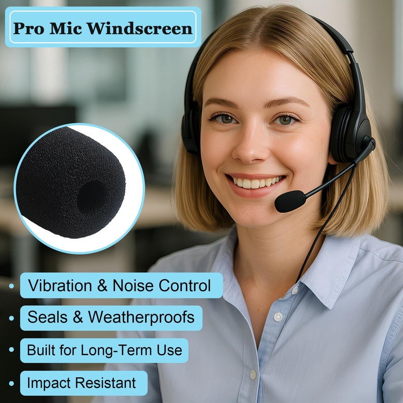 AKSONMN 18 Pack Mini Foam Windscreen for Headset Microphone -