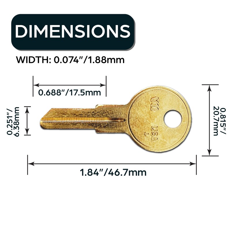SUMMIT DOORWARE Y11 Key Blanks in Premium Brass | Uncut