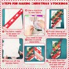 Fullhawl 3 Pairs Christmas Striped Stocking Sewing Template Christmas Stocking