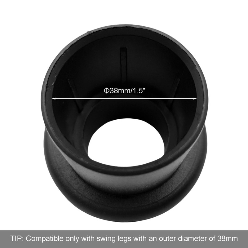 Timyrimy 1.5"/38mm Porch Swing Replacement Feet, Black Horseshoe-Shaped Plastic Leg