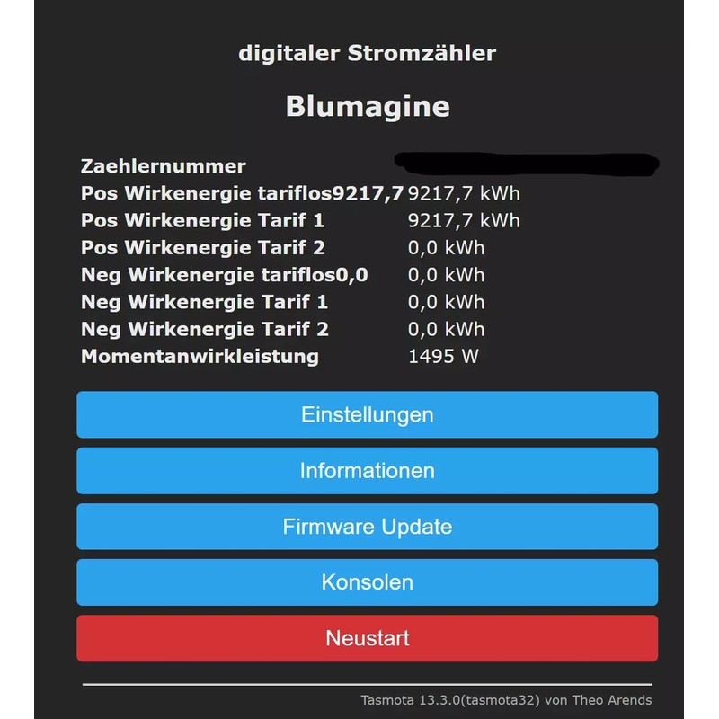 Blumagine® Electricity Meter Read-Out WLAN [TASMOTA Pre-installed] - SmartMeterReader AIR