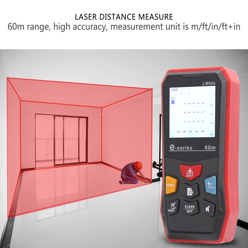 LM60e Digital Infrared Laser Distance Meter Portable 60m Range Finder
