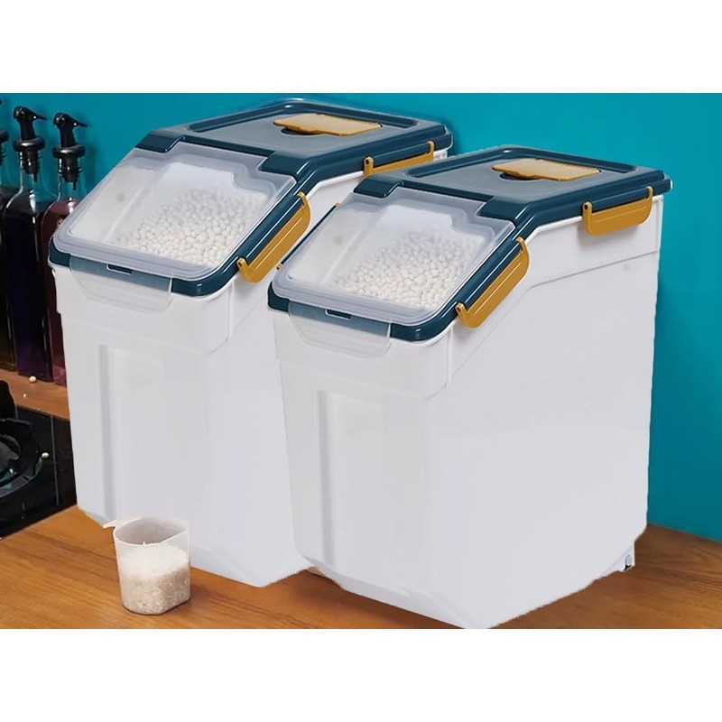 Saim Airtight Rice Container & Flour Storage 25lb 4-Pack, BPA