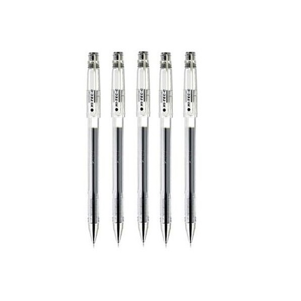 Pilot Hi-Tec-C 03 Gel Ink Pen, Micro Fine Point 0.3mm, Black Ink, LH-20C3, Value Set of 5