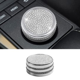CUCHIYUN Bling Center Console Multimedia Knob Button Covers Parts Car Interior Accessories Compatible with Lexus RX NX ES Accessories