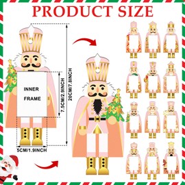 Suzile 36 Pcs Christmas Photo Frame Christmas Frame Ornaments Nutcrackers Holiday Picture Frame Picture Ornament Craft Felt Photo Frame Ornaments for Christmas Tree Hanging Decor (Pink Nutcrackers)