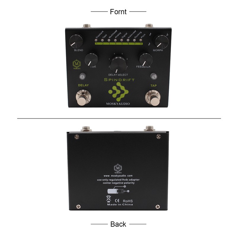MOSKYAudio Guitar Effect Pedal Digital Delay with TAP Dual Footswitch