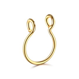 0.8 * 10MM Thin Septum Fake Nose Clip Ring Stud No Piercing 5Colours, Nickel & Lead Free, Anti-Allergy, Comfort Fit
