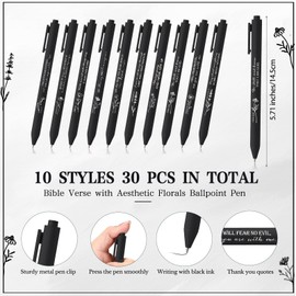 Sayglossy 30 Pcs Christian Gifts Pen Bulk for Women Men Religious Bible Verse Inspirational Pens Aesthetic Scripture Ballpoint Pen for Women Men Church Sunday School Gifts