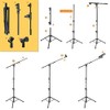 AKOZLIN Soporte para Micrófono Ajustable Plegable con Trípode Pluma |