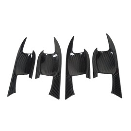 2 Pair Door Handle Bowl Cover Trim, Car Door Bowl Sticker Carbon Fiber Pattern Door Handle Protector Replacement For Outlander 2023