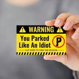 Unbranded 10pcs Bad Parking Cards You Parked Like An Idiot 3.5" x 2" Inches Violation