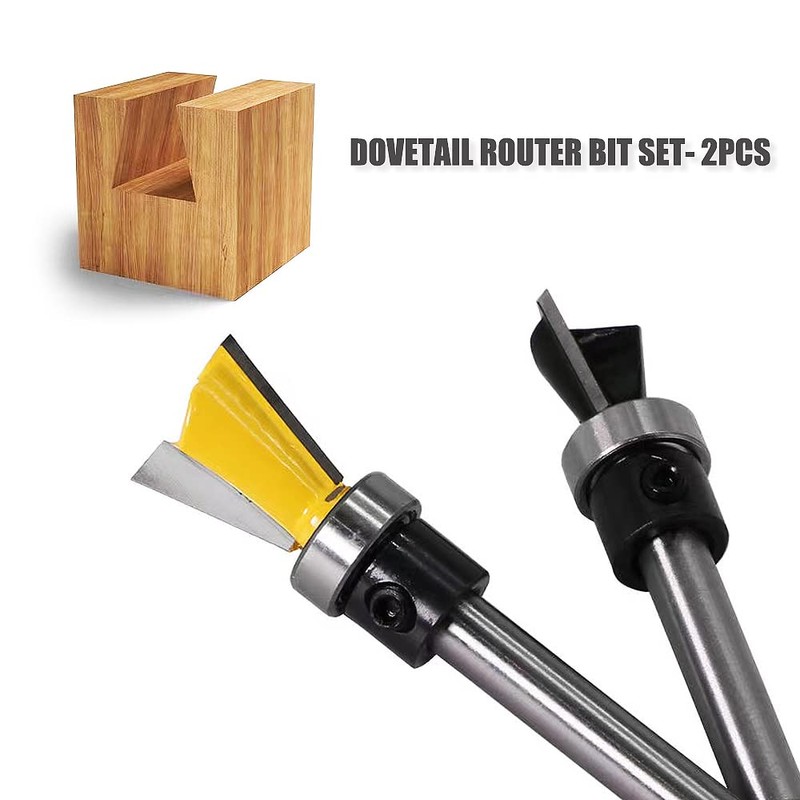 Dovetail Router Bits 2PCS 1/4 Inch Shank Dovetail Joint Router