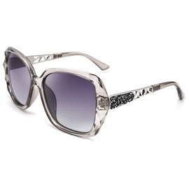 FEISEDY Trendy Polarised Sunglasses Womens UV400 Oversized Driving Ladies Sunglasses Sparkling Composite Shiny Frame B2289
