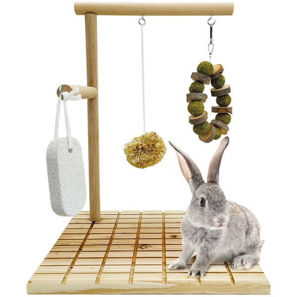 Hamiledyi Rabbit Wood Scratching Board Bunny Claws Teeth Chew Toys