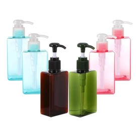 Empty Plastic Pump Bottles Dispenser,6Pcs 100ml Travel Pump Bottles Set,Refillable Plastic Lotion Dispenser Empty Lotion Pump Bottle for Essential Oil Soap Lotion Shampoo,Bathroom/Kitchen/Travel Clear