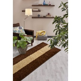 Custom Size Hallway Runner Rug, Slip Resistant, 26 Inch Wide X Your Choice of Length, Daisy Brown, 26 Inch X 27 feet