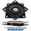 2-Pack 360° Steel Chair Swivel Base Plates, 4-Inch & 6-Inch