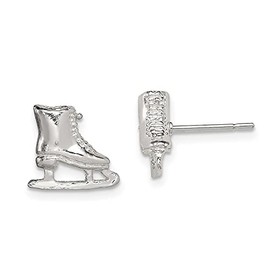 Auriga Fine Jewelry 925 Sterling Silver Ice Skate Mini Earrings