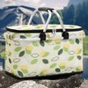 Picnic Bag Foldable Picnic Basket Insulated Comfortable Handle Ice Pockets