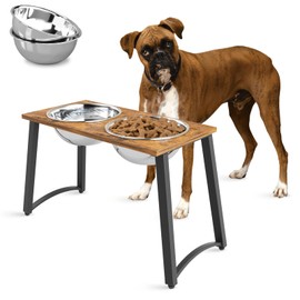 ADENGL Elevated Dog Bowls for X-Large Dogs with Two 3000ml/101oz Stainless Steel Bowls, 16" Tall Raised Dog Bowl Stand