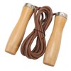 Jump Rope Cowhide Wooden Handle Portable Highly Effective Skipping Rope
