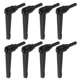 HARFINGTON 8pcs Adjustable Clamping Lever Handles M6 x 16mm Male Thread Bolt Knobs Rotating Screw Locking Quick Release Ratchet Push Button Handle, Black