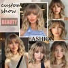 Short Blonde Wig with Bangs Ombre Blonde Bob Wigs for