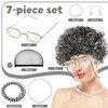Old Lady Wig, Grandma Wigs Costume Kit Included Glasses and