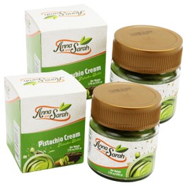 Pistachio Butter Spreadable Cream, 7.75 oz (220 gr) 2 PACK in Glass Jar Rich & Nutty Cream Spread for Knafeh and Dubai Chocolate, Chocolate Bars, Gluten Free, Halal