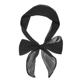 Allegra K Neckerchief Ribbon Scarf, Plain, Thin Belt, Hair Ornament, Bag Decoration, Long, Women's, Black